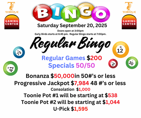 September 20, 2025 - Bingo