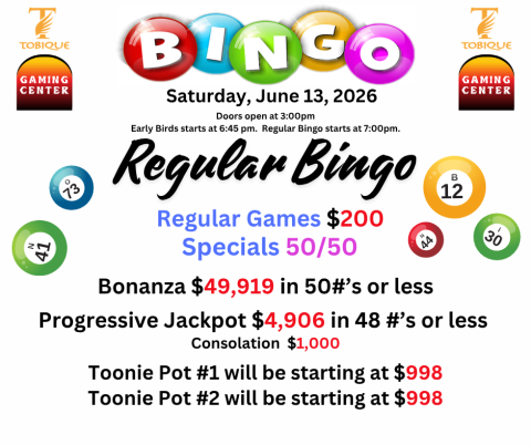 June 13, 2026 - Bingo