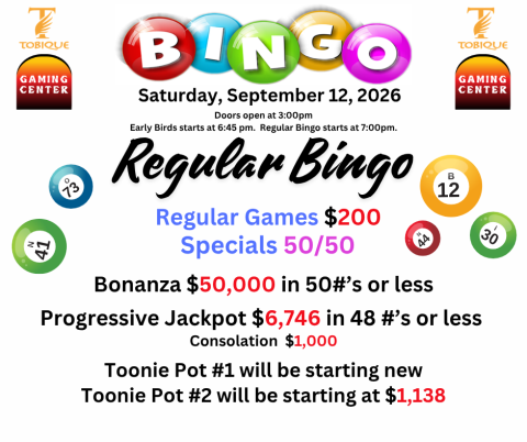 Bingo Sept 12, 2026