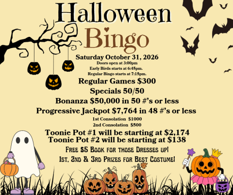October 31, 2026 - Bingo